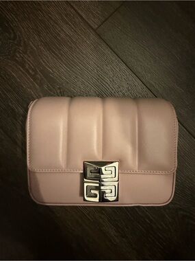 Givenchy Quilted Pale Pink Leather Crossbody with Silver Logo Lock